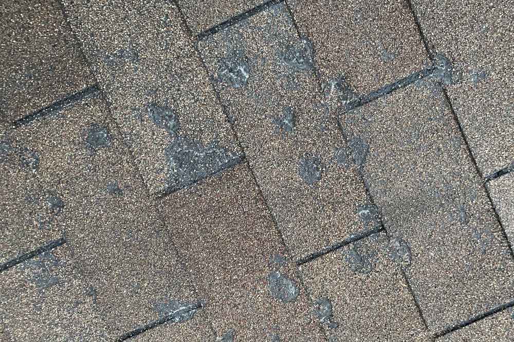 what hail damage looks like on a roof