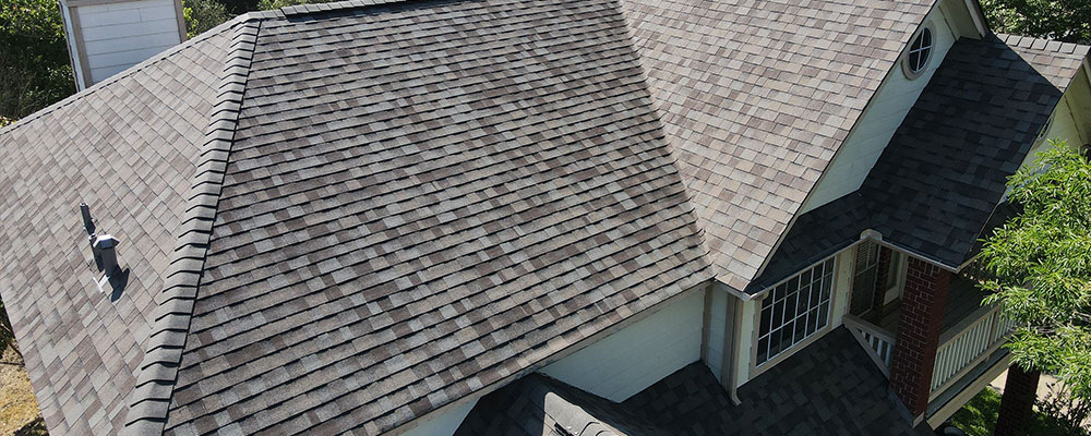 san antonio roofing project displayed from an overhead shot by a drone
